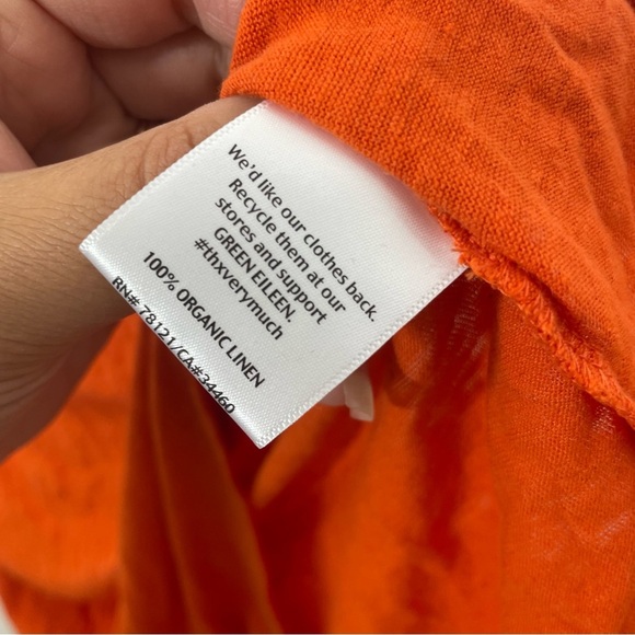 Eileen Fisher Organic Linen Asymmetrical Hem Top - Picture 3 of 5